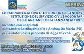 Webinar: Cittadinanza attiva e coesione intergenerazionale - Istituzione del Servizio Civile volontario delle anziane e degli anziani attivi